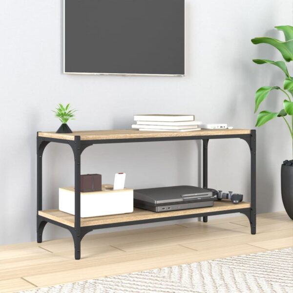 TV Cabinet Sonoma Oak 80x33x41 cm Engineered Wood and Steel