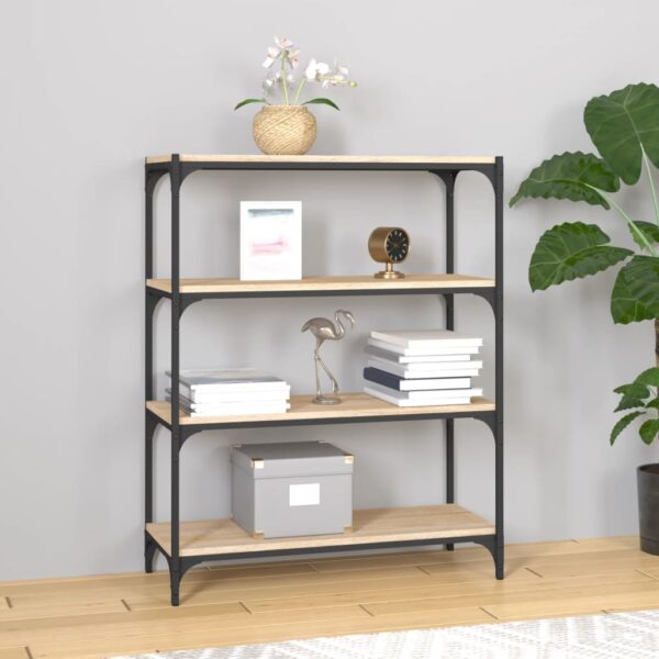 Book Cabinet Sonoma Oak 80x33x100 cm Engineered Wood and Steel