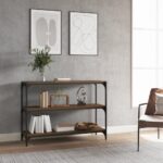 Book Cabinet Brown Oak 100x33x70.5 cm Engineered Wood and Steel