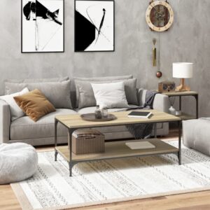 Stylish Sonoma Oak Coffee Table Industrial Engineered Wood with Storage