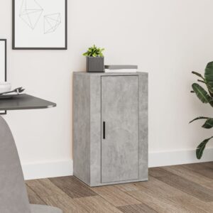 Chic Concrete Grey Sideboard Storage Cabinet Engineered Wood Spacious Organizer