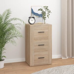 Chic Sonoma Oak Sideboard Storage Cabinet with 3 Drawers for Home Organization