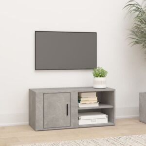 TV Cabinet Concrete Grey 80x31.5x36 cm Engineered Wood