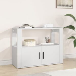 Elegant White Sideboard Cabinet Ample Storage Moisture Resistant Wood Finish