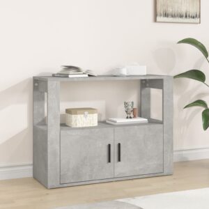 Elegant Grey Sideboard Engineered Wood Storage Cabinet with Shelves