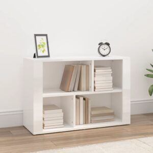 Elegant High Gloss White Sideboard Engineered Wood Ample Storage Space