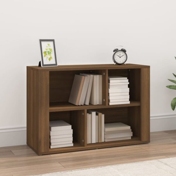 Elegant Brown Oak Sideboard Engineered Wood Spacious Storage Moisture Resistant