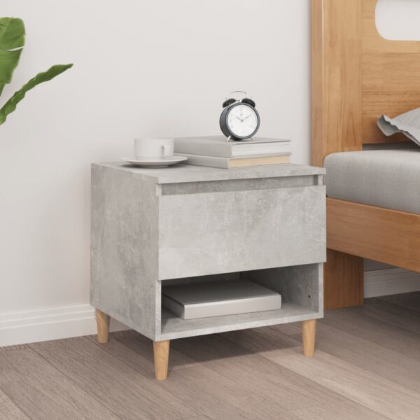 Bedside Table Concrete Grey 50x46x50 cm Engineered Wood