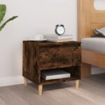 Bedside Table Smoked Oak 50x46x50 cm Engineered Wood