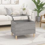 Chic Lift-Top Coffee Table Grey Sonoma Engineered Wood Hidden Storage Sturdy