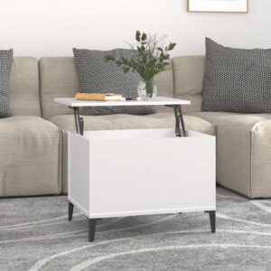 Elegant White Lift-Top Coffee Table Engineered Wood Hidden Storage Modern Design