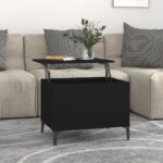 Elegant Black Lift-Top Coffee Table Engineered Wood Hidden Storage Sturdy Surface