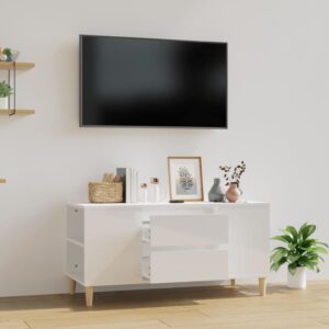 Modern High Gloss White TV Stand Cabinet with Storage Scandinavian