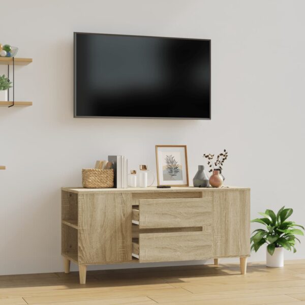 Modern Sonoma Oak TV Stand Cabinet with Storage Scandinavian  Media Unit