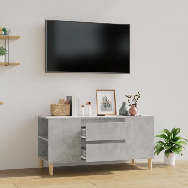 Modern Concrete Grey TV Stand Cabinet Scandinavian  with Storage Drawers