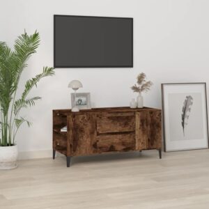 Chic Smoked Oak TV Stand Cabinet Modern Industrial  with Storage