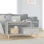 Chic Concrete Grey Coffee Table - Engineered Wood with Storage Drawer