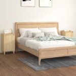 Chic Sonoma Oak Bedside Cabinets Pair with Storage and Wooden Legs