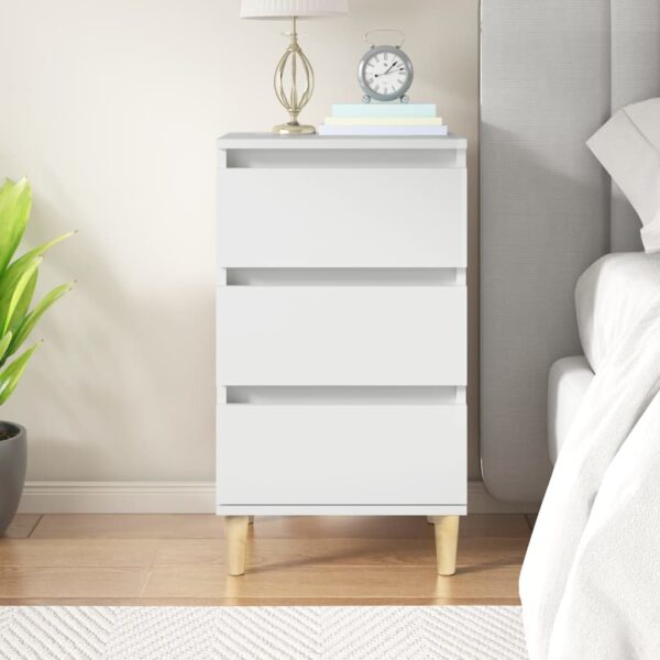 Bedside Cabinet White 40x35x70 cm Engineered Wood