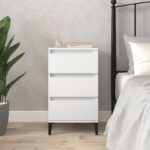 Bedside Cabinet White 40x35x70 cm Engineered Wood