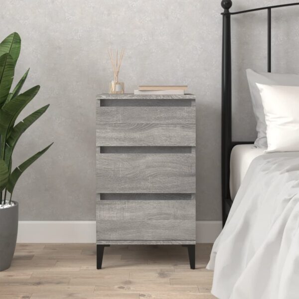 Bedside Cabinet Grey Sonoma 40x35x70 cm Engineered Wood