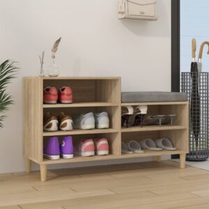 Elegant Sonoma Oak Shoe Cabinet Engineered Wood with Sturdy Wooden Legs