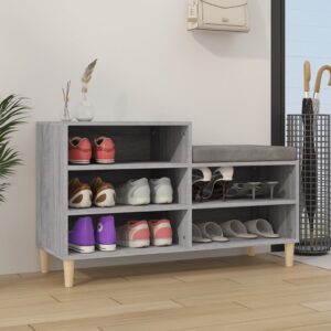 Elegant Grey Sonoma Shoe Cabinet Engineered Wood with 5 Compartments