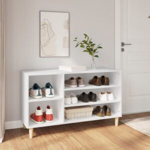 Elegant White Shoe Storage Cabinet Ample Space Sturdy Engineered Wood Organizer