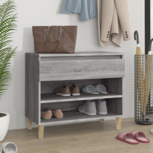 Elegant Grey Sonoma Shoe Storage Cabinet Engineered Wood with Drawer