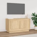 Stylish Sonoma Oak TV Cabinet Engineered Wood Media Stand with Storage Space