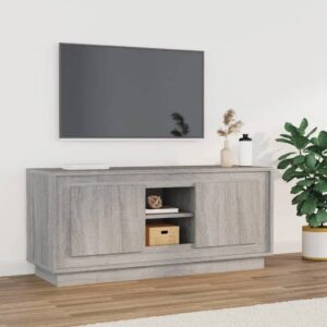 Chic Sonoma Grey TV Stand Media Console Storage Cabinet Engineered Wood