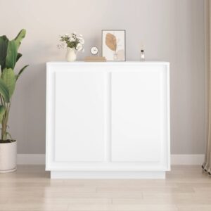 Chic White Sideboard Storage Cabinet Ample Space Moisture Resistant Clean Design