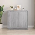 Chic Grey Sonoma Sideboard Storage Cabinet Engineered Wood with Shelves