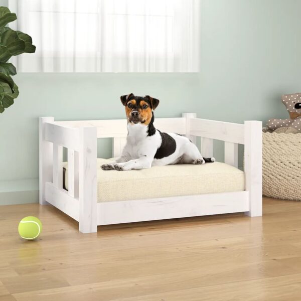 Dog Bed White 55.5x45.5x28 cm Solid Wood Pine