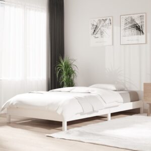 Stack Bed White 92x187 cm Single Bed Size Solid Wood Pine