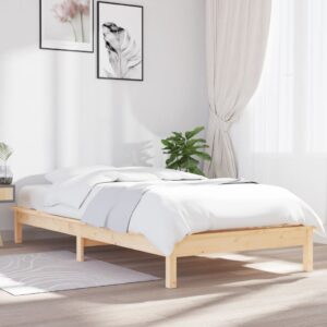 Bed Frame 92x187 cm Single Size Solid Wood Pine