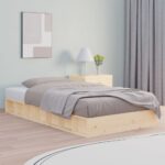 Bed Frame 137x187 cm Double Size Solid Wood