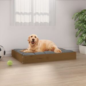 Dog Bed Honey Brown 71.5x54x9 cm Solid Wood Pine