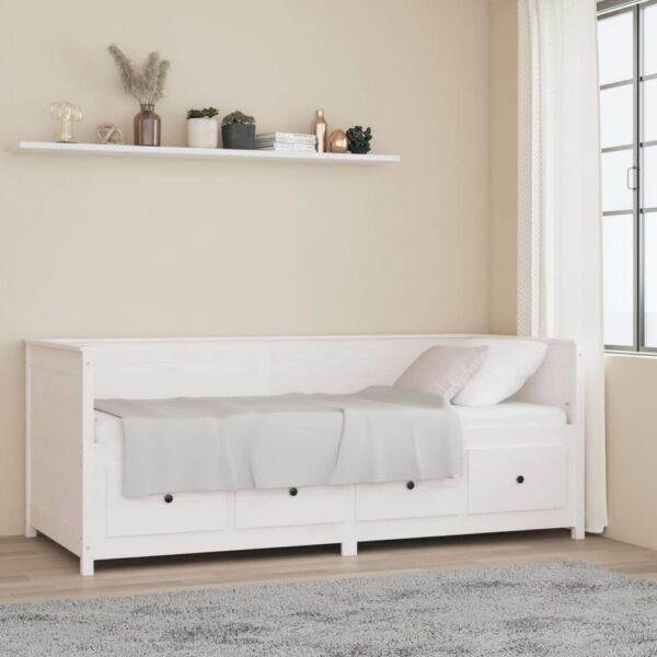 Day Bed White 80x200 cm Solid Wood Pine