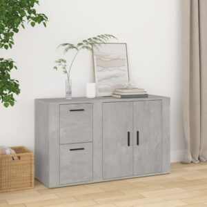 Sideboard Concrete Grey 100x33x59.5 cm Engineered Wood