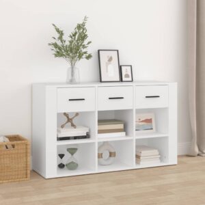 Elegant White Sideboard Spacious Storage Display Cabinet Moisture Resistant