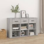 Sideboard Concrete Grey 100x30x59.5 cm Engineered Wood