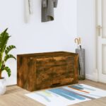 Wall-mounted Shoe Cabinet Smoked Oak 70x35x38 cm Solid Wood Pine