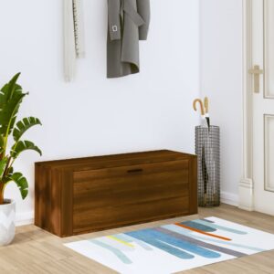 Wall Shoe Cabinet Brown Oak 100x35x38 cm Engineered Wood