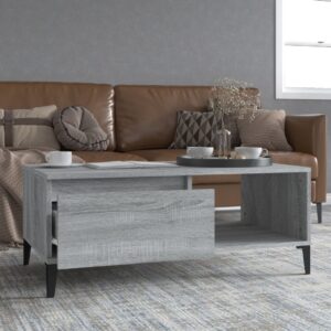 Chic Grey Sonoma Coffee Table with Storage Drawer and Metal Feet