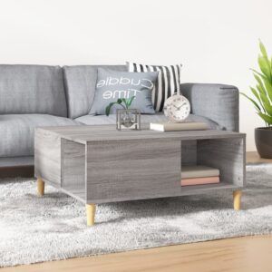 Chic Grey Sonoma Coffee Table Minimalist Engineered Wood with Storage Space