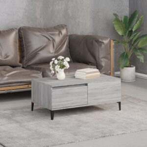 Chic Grey Sonoma Coffee Table Minimalist Engineered Wood Metal  Storage