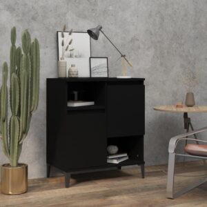 Elegant Black Sideboard Cabinet Ample Storage Display Engineered Wood Finish