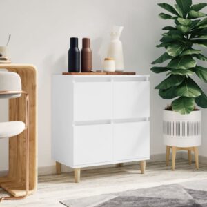 Chic White Sideboard Storage Cabinet Engineered Wood Ample Space Display Shelf