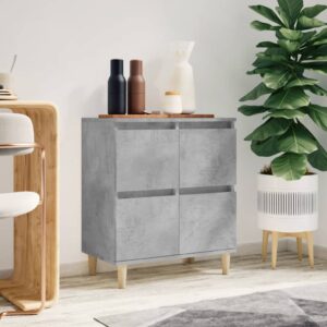 Chic Concrete Grey Sideboard Storage Cabinet Engineered Wood Ample Space